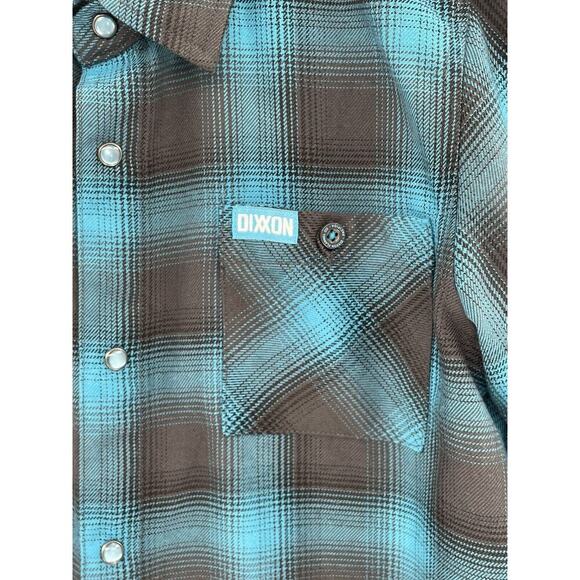 Dixxon Flannel Co Shirt Youth Division Pearl Snap Shadow Plaid Youth Size Medium - Picture 11 of 11